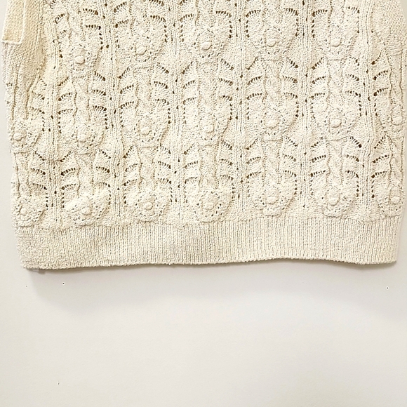 Zara Women's Knit Waistcoat Bejeweled Button Ivory Cream Vest Sz S - Picture 11 of 16